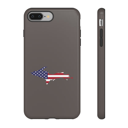 Michigan Upper Peninsula Tough Phone Case (Warren Tank Grey w/ UP USA Outline) | Apple iPhone