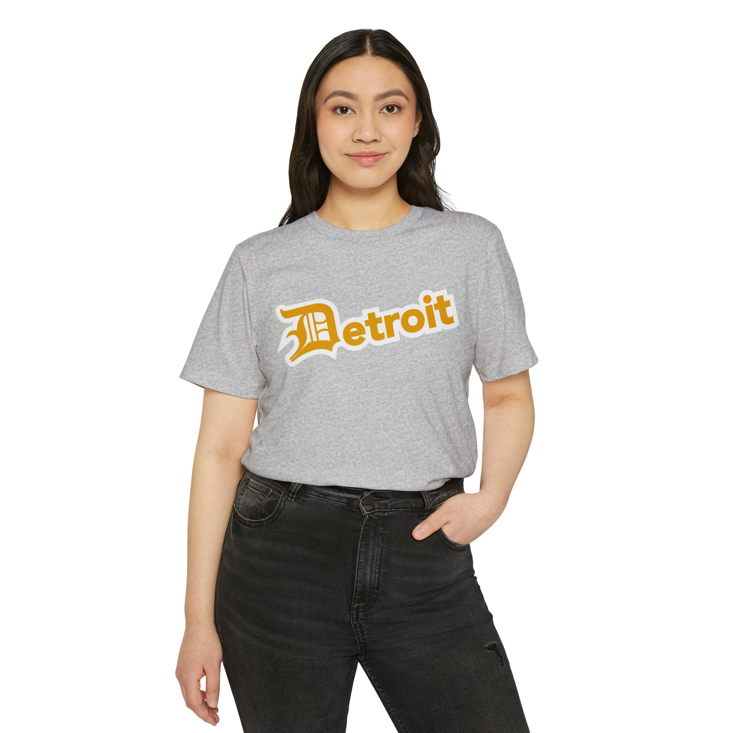 'Detroit' T-Shirt (Gold Old English 'D') | Unisex Recycled Organic