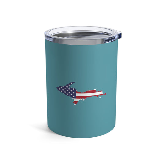 Michigan Upper Peninsula Tumbler (w/ UP USA Flag) | Lake Huron Blue - 10oz