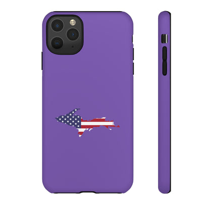 Michigan Upper Peninsula Tough Phone Case (Lake Iris w/ UP USA Flag Outline) | Apple iPhone