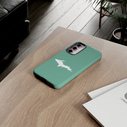 Michigan Upper Peninsula Tough Phone Case ('64 Metallic Mint Green w/ UP Outline) | Samsung & Pixel Android