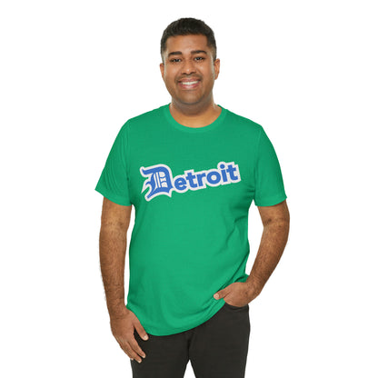 'Detroit' T-Shirt (Azure w/ Old English 'D') | Unisex Standard