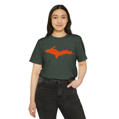 Michigan Upper Peninsula T-Shirt (w/ Orange UP Outline) | Unisex Recycled Organic