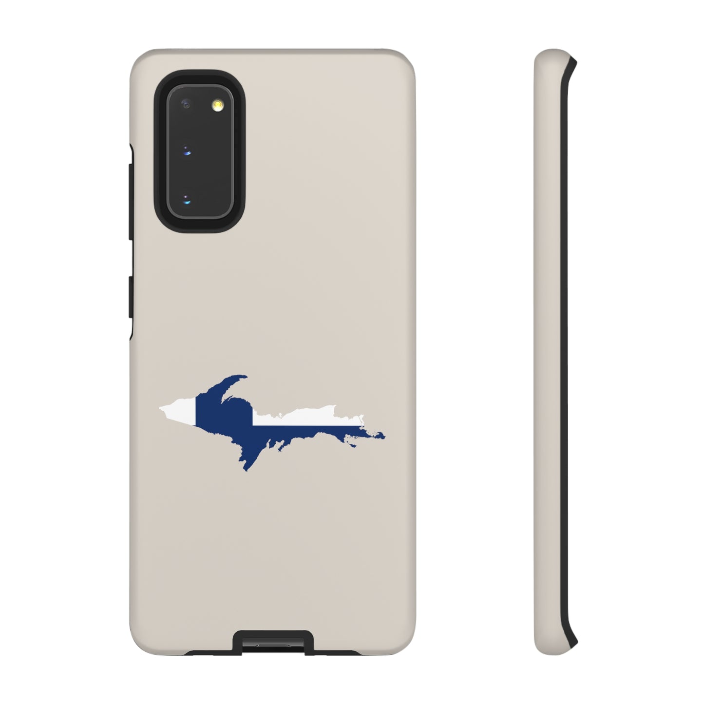 Michigan Upper Peninsula Tough Phone Case (w/ UP Finland Flag Outline) | Samsung & Pixel Android