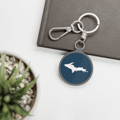 Michigan Upper Peninsula Keyring (w/ UP Outline) | '37 Caddie Blue