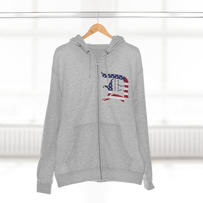 Detroit 'Old English D' Hoodie (Patriotic Edition) | Unisex Full Zip