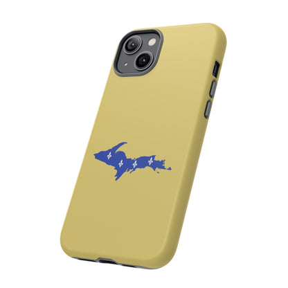 Michigan Upper Peninsula Tough Phone Case (Plum Yellow w/ UP Quebec Flag Outline) | Apple iPhone