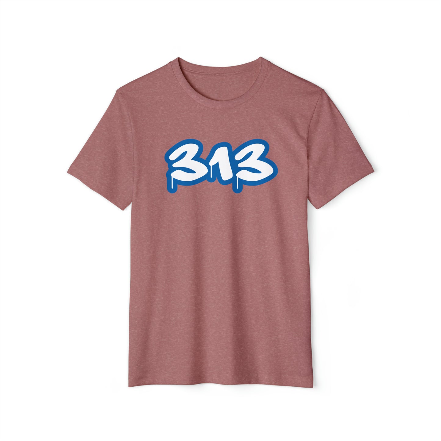 Detroit '313' T-Shirt (Azure Tag Font) | Unisex Recycled Organic