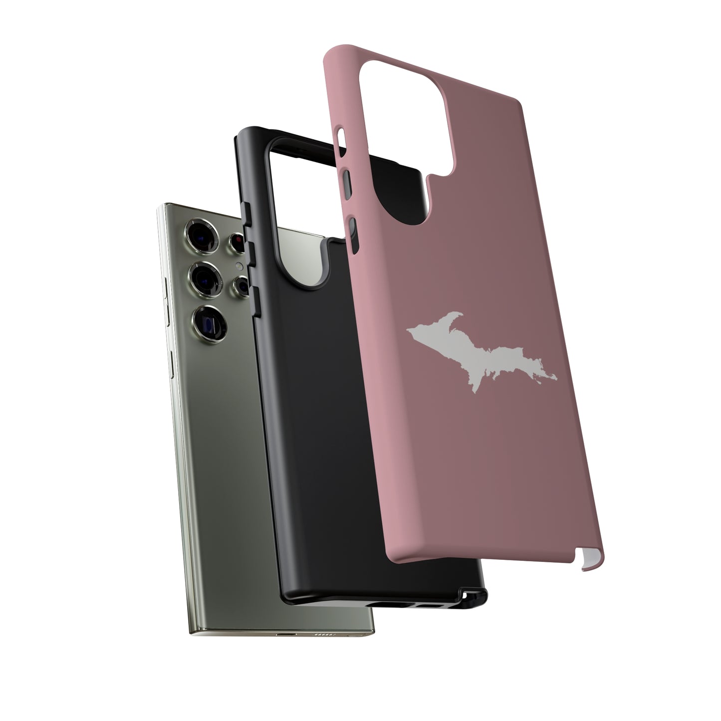 Michigan Upper Peninsula Tough Phone Case (Cherry Blossom Color w/ UP Outline) | Samsung & Pixel Android