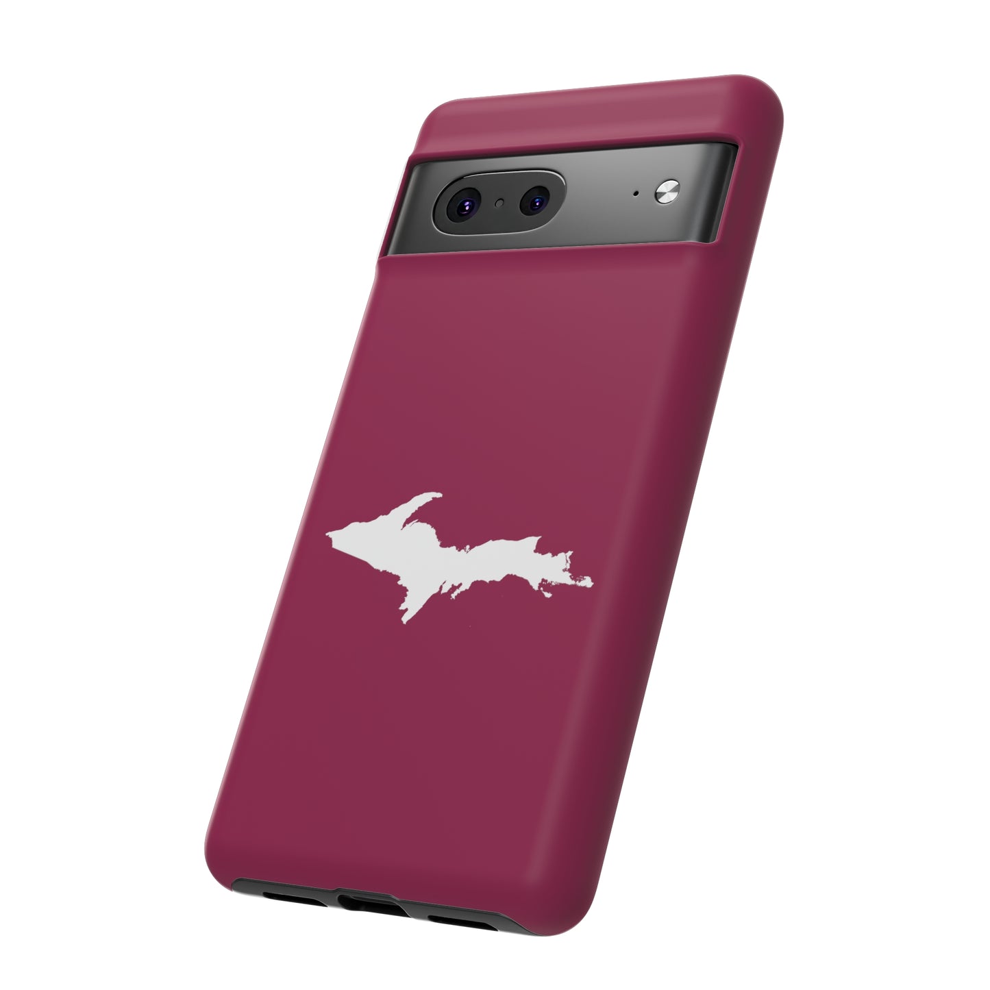 Michigan Upper Peninsula Tough Phone Case (Ruby Red w/ UP Outline) | Samsung & Pixel Android