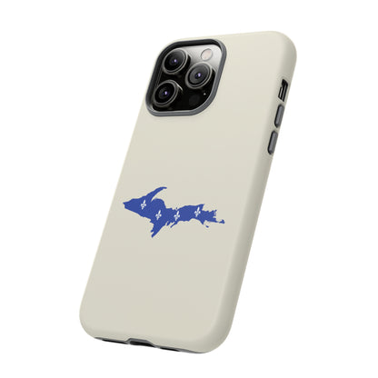 Michigan Upper Peninsula Tough Phone Case (Ivory White w/ UP Quebec Flag Outline) | Apple iPhone