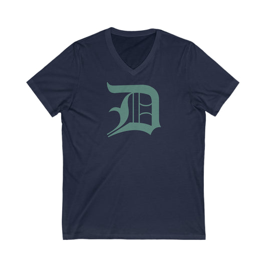 Detroit 'Old English D' T-Shirt (Copper Green) | Unisex V-Neck