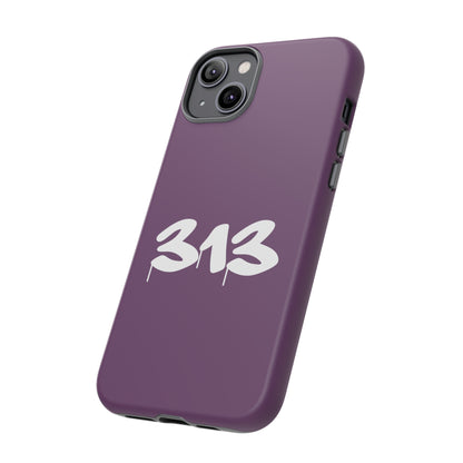 Detroit '313' Tough Phone Case (Plum Tag Font) | Apple iPhone