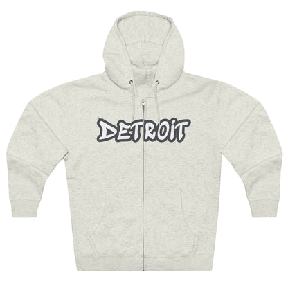 'Detroit' Hoodie (Iron Ore Grey Tag Font) | Unisex Full Zip