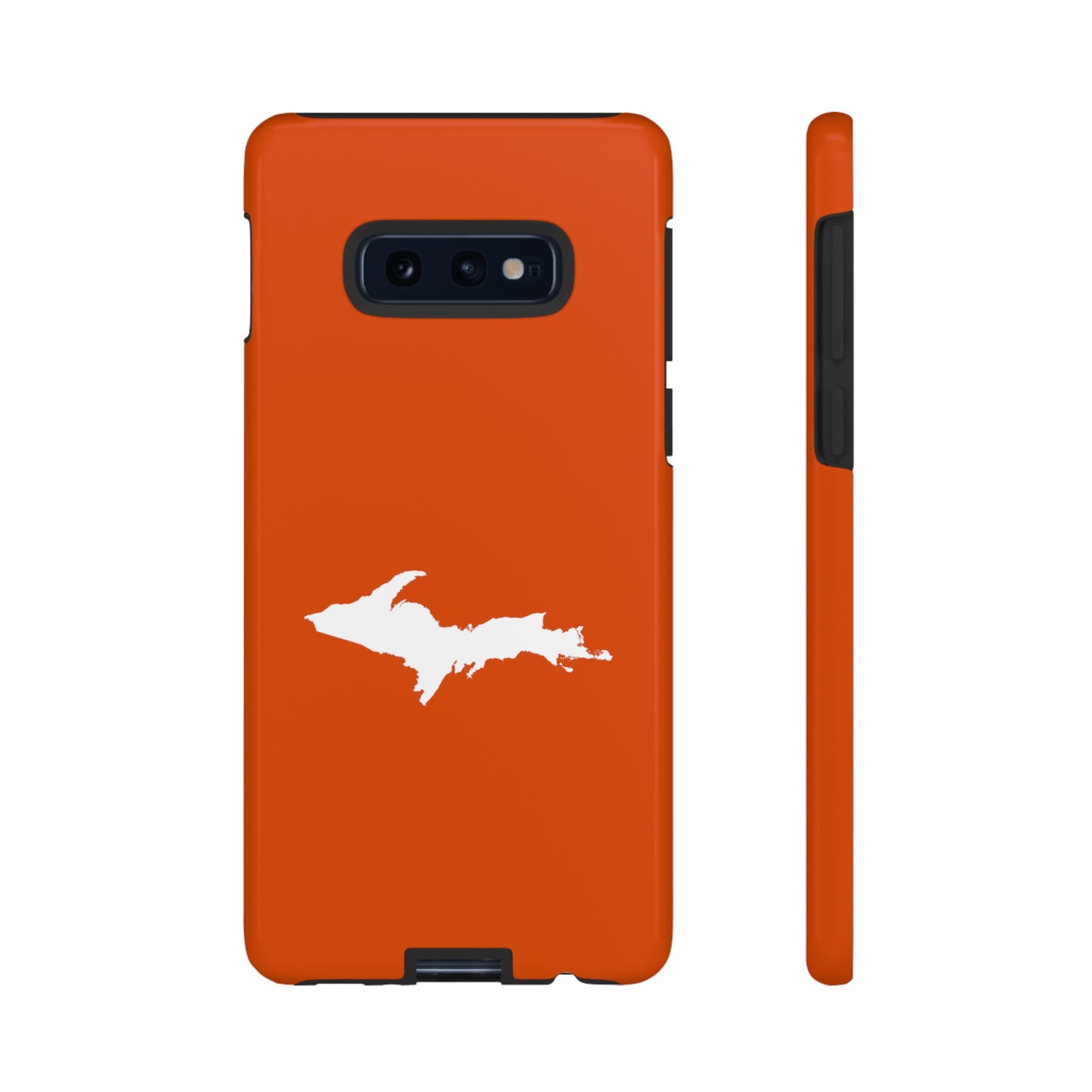 Michigan Upper Peninsula Tough Phone Case (Maple Leaf Orange w/ UP Outline) | Samsung & Pixel Android