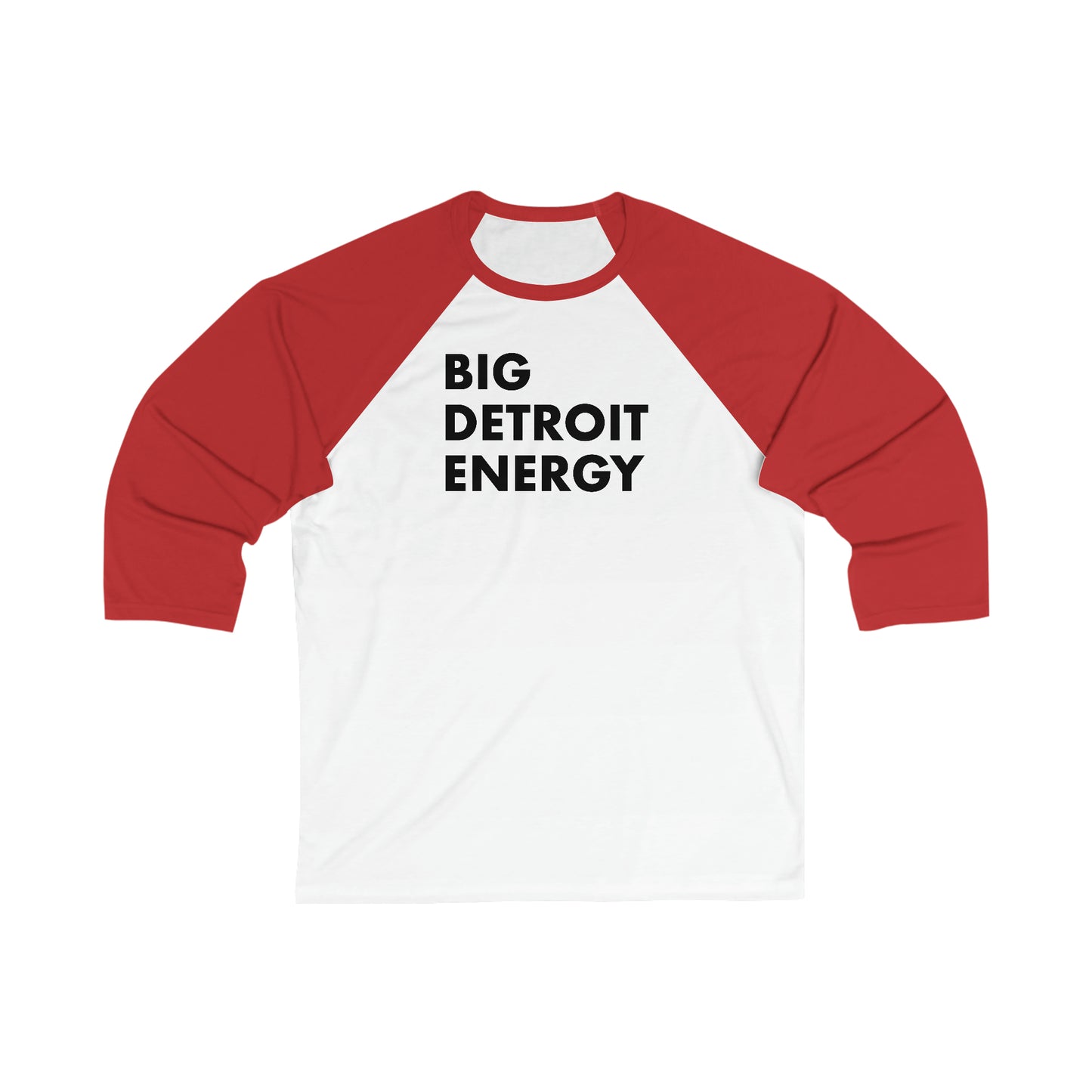 'Big Detroit Energy' T-Shirt  | 3/4 Sleeve Baseball