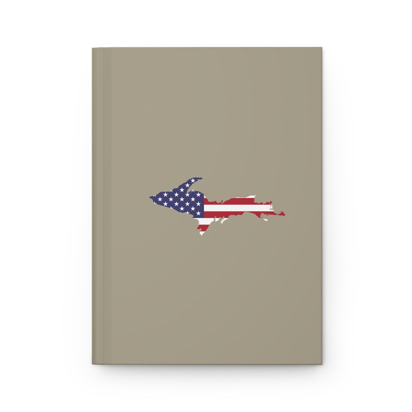 Michigan Upper Peninsula Hardcover Journal (w/ UP USA Flag) | Ruled - Petoskey Stone Beige