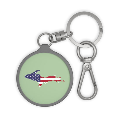 Michigan Upper Peninsula Keyring (w/ UP USA Flag) | Tea Green