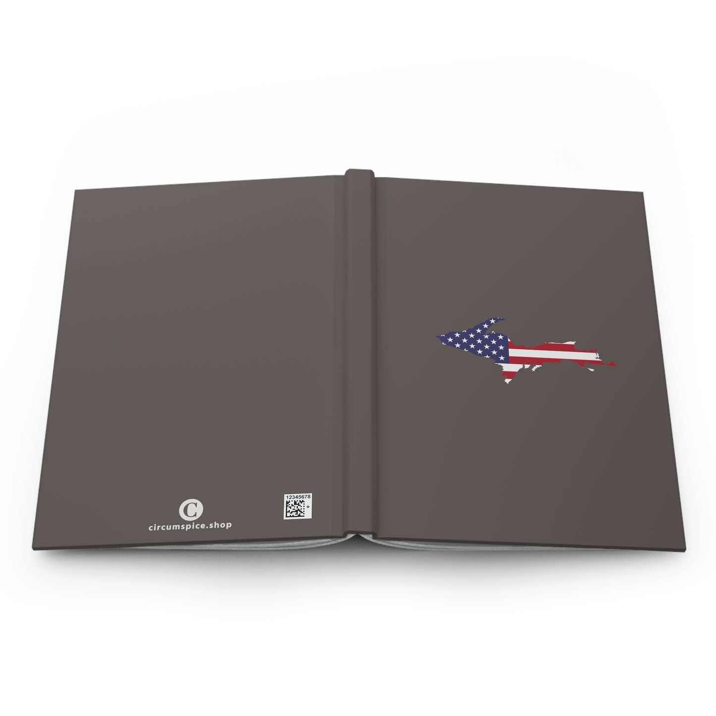 Michigan Upper Peninsula Hardcover Journal (w/ UP USA Flag) | Ruled - Warren Tank Grey