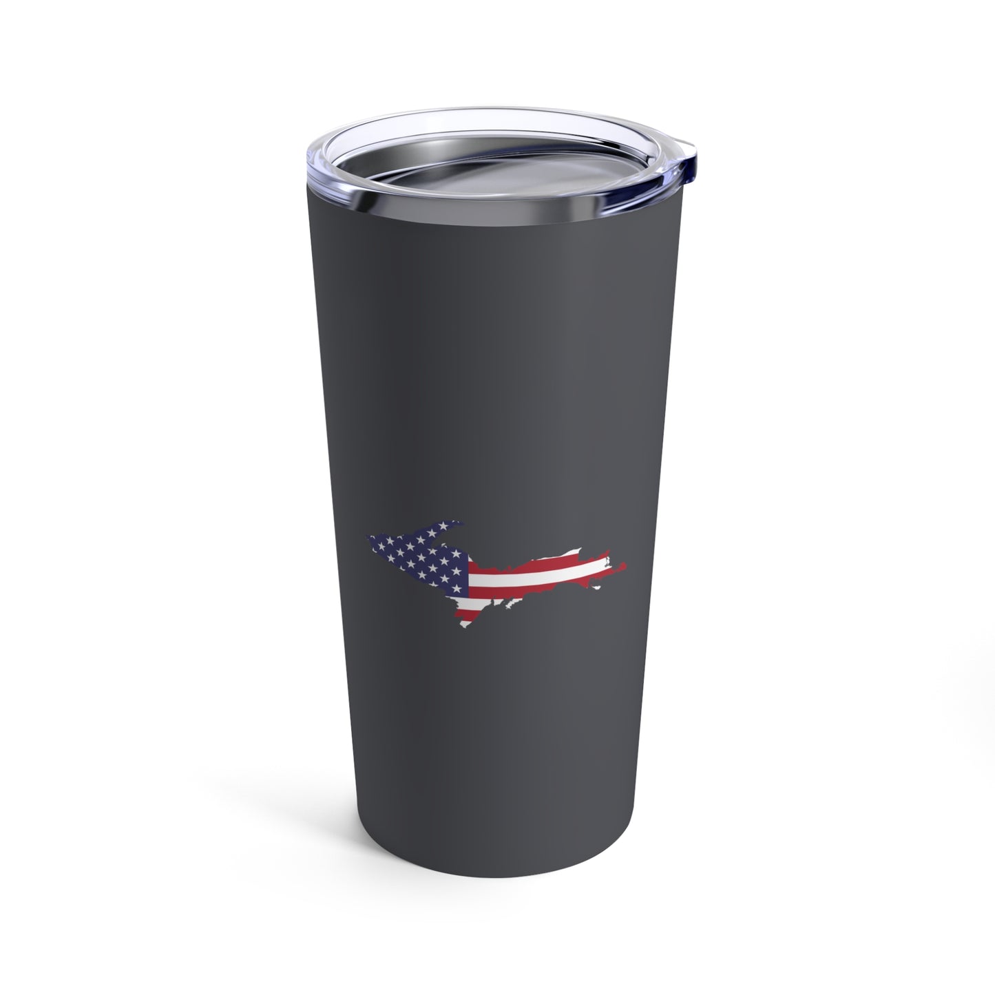 Michigan Upper Peninsula Tumbler (w/ UP USA Flag) | Iron Ore Grey - 20oz