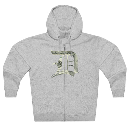 Detroit 'Old English D' Hoodie (Full-Body Benjamins Edition) | Unisex Full Zip