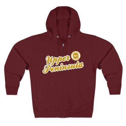 Upper Peninsula EST 1837' Hoodie (Gold Script Font) | Unisex Full Zip