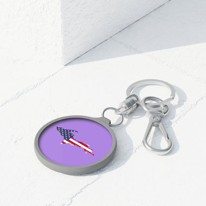 Michigan Upper Peninsula Keyring (w/ UP USA Flag) | Lavender