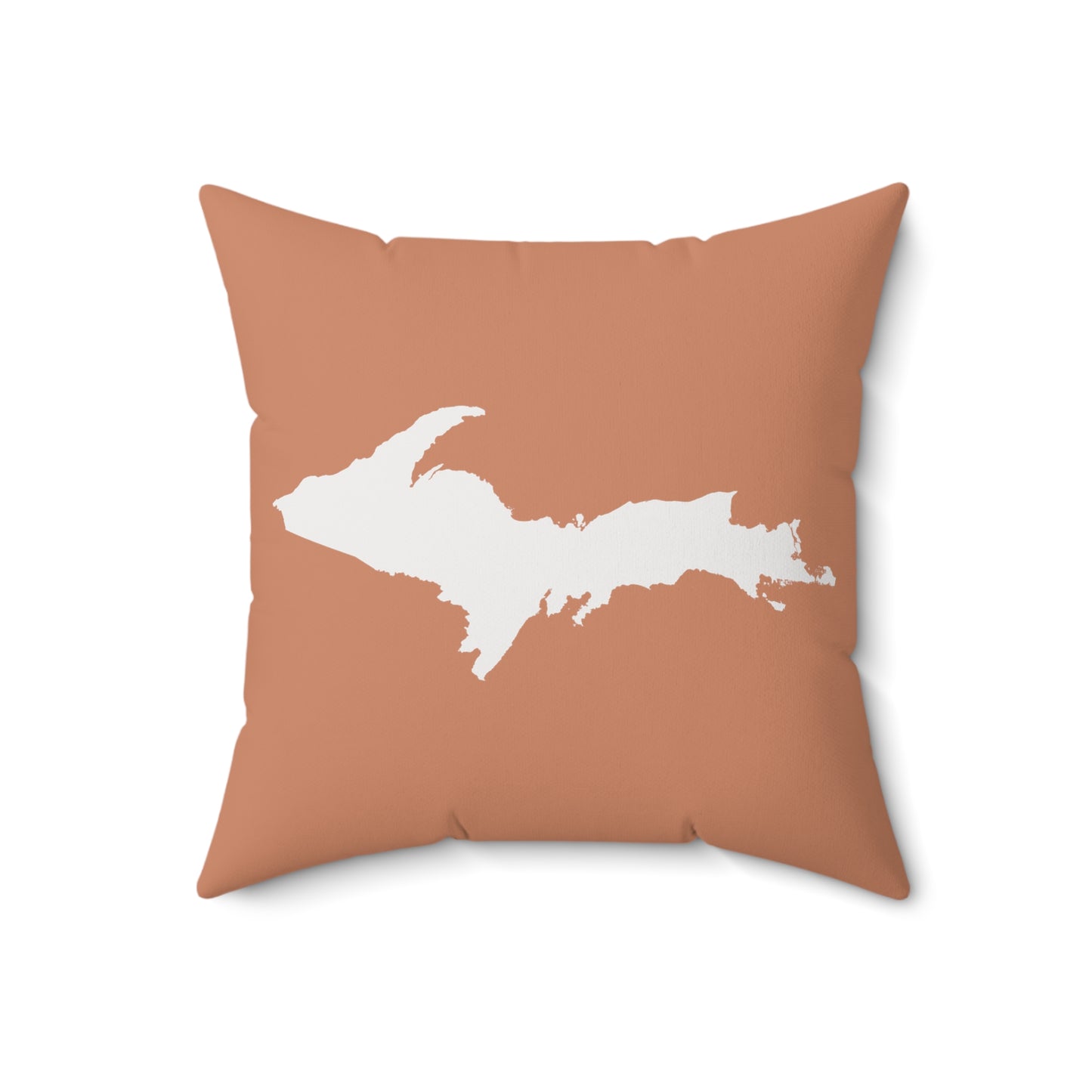 Michigan Upper Peninsula Accent Pillow (w/ UP Outline) | Copper Color