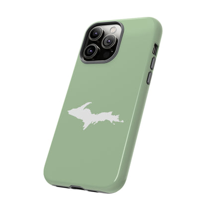 Michigan Upper Peninsula Tough Phone Case (Green Tea Color w/ UP Outline) | Apple iPhone