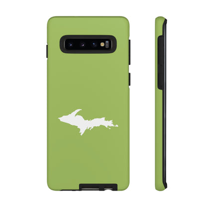 Michigan Upper Peninsula Tough Phone Case (Gooseberry Green w/ UP Outline) | Samsung & Pixel Android