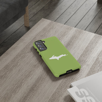 Michigan Upper Peninsula Tough Phone Case (Gooseberry Green w/ UP Outline) | Samsung & Pixel Android