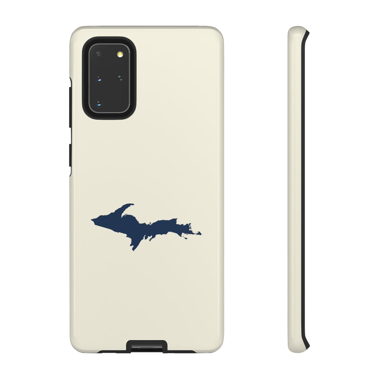 Michigan Upper Peninsula Tough Phone Case (Ivory w/ Navy UP Outline) | Samsung & Pixel Android