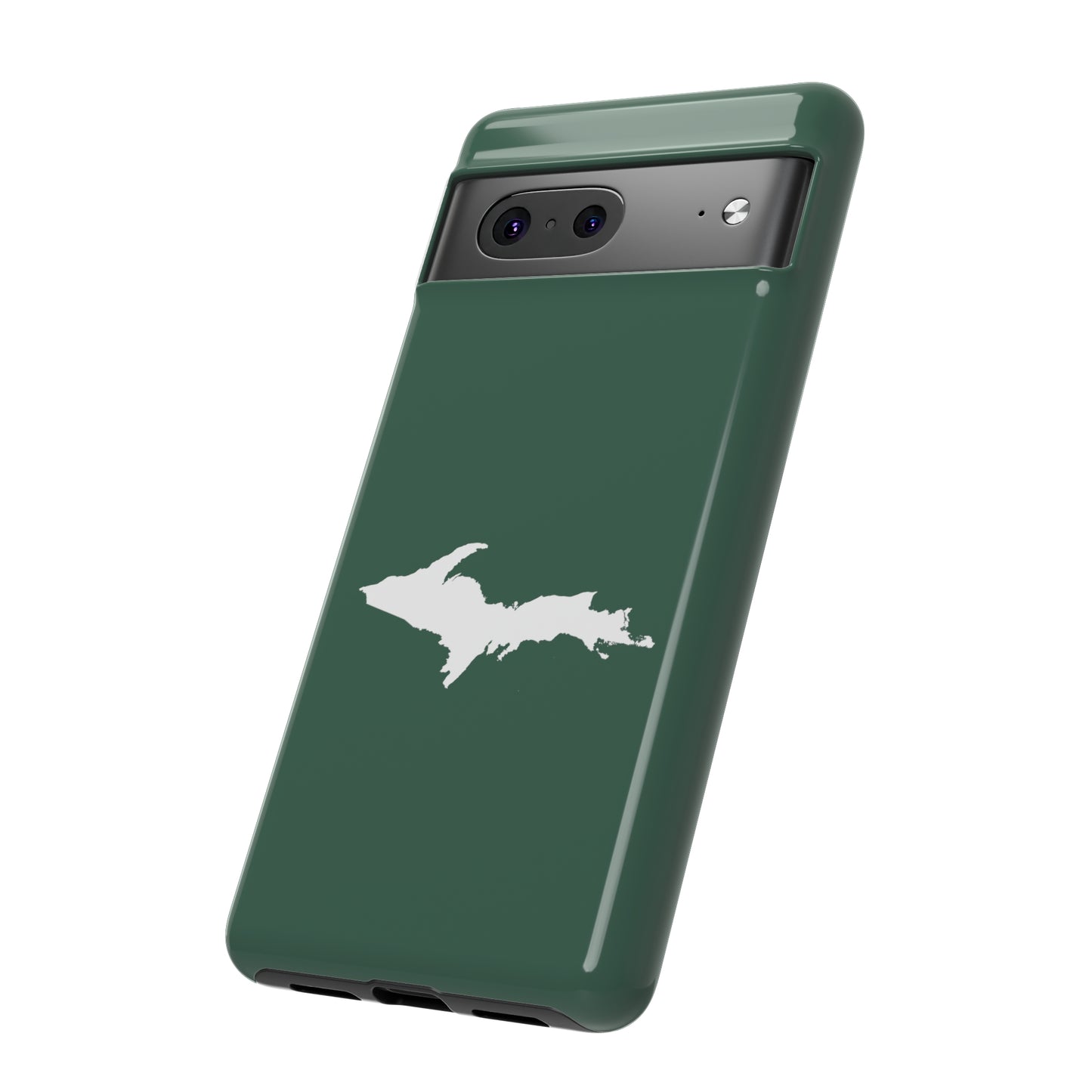 Michigan Upper Peninsula Tough Phone Case (Ginger Ale Green w/ UP Outline) | Samsung & Pixel Android