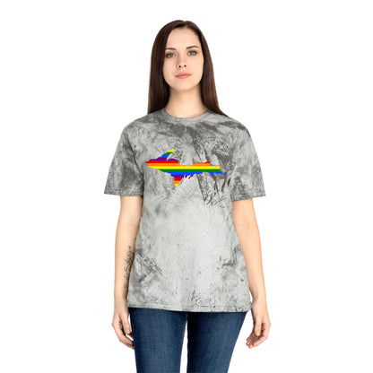 Michigan Upper Peninsula T-Shirt (w/ UP Pride Flag Outline) | Unisex Color Blast