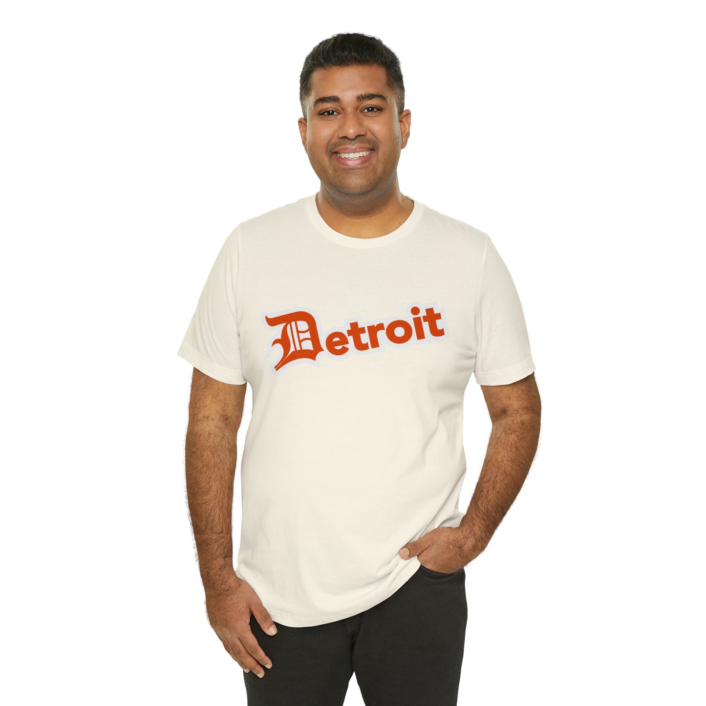 'Detroit' T-Shirt (Maple Leaf Orange w/ Old English 'D') | Unisex Standard