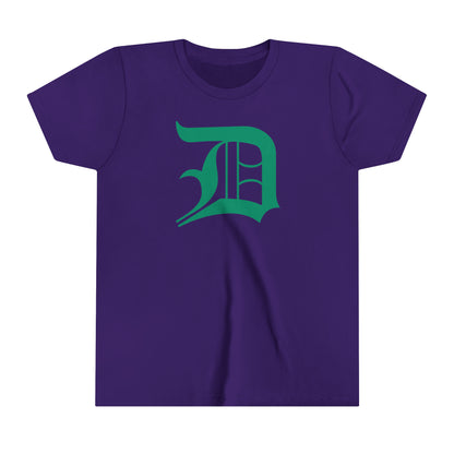 Detroit 'Old English D' T-Shirt (Emerald Green) | Youth Short Sleeve