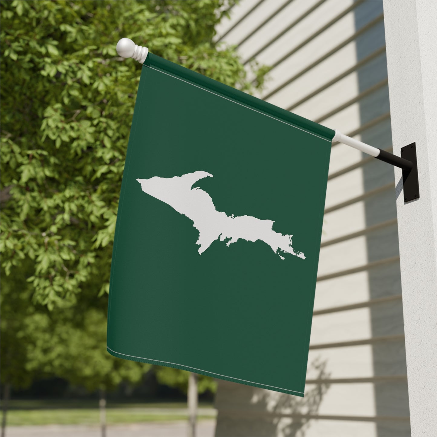 Michigan Upper Peninsula Home & Garden Flag (w/ UP Outline) | Superior Green