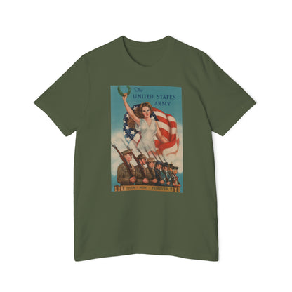 'U.S. Army, Then, Now and Forever' Poster T-Shirt (Woodburn, 1940) | Made in USA