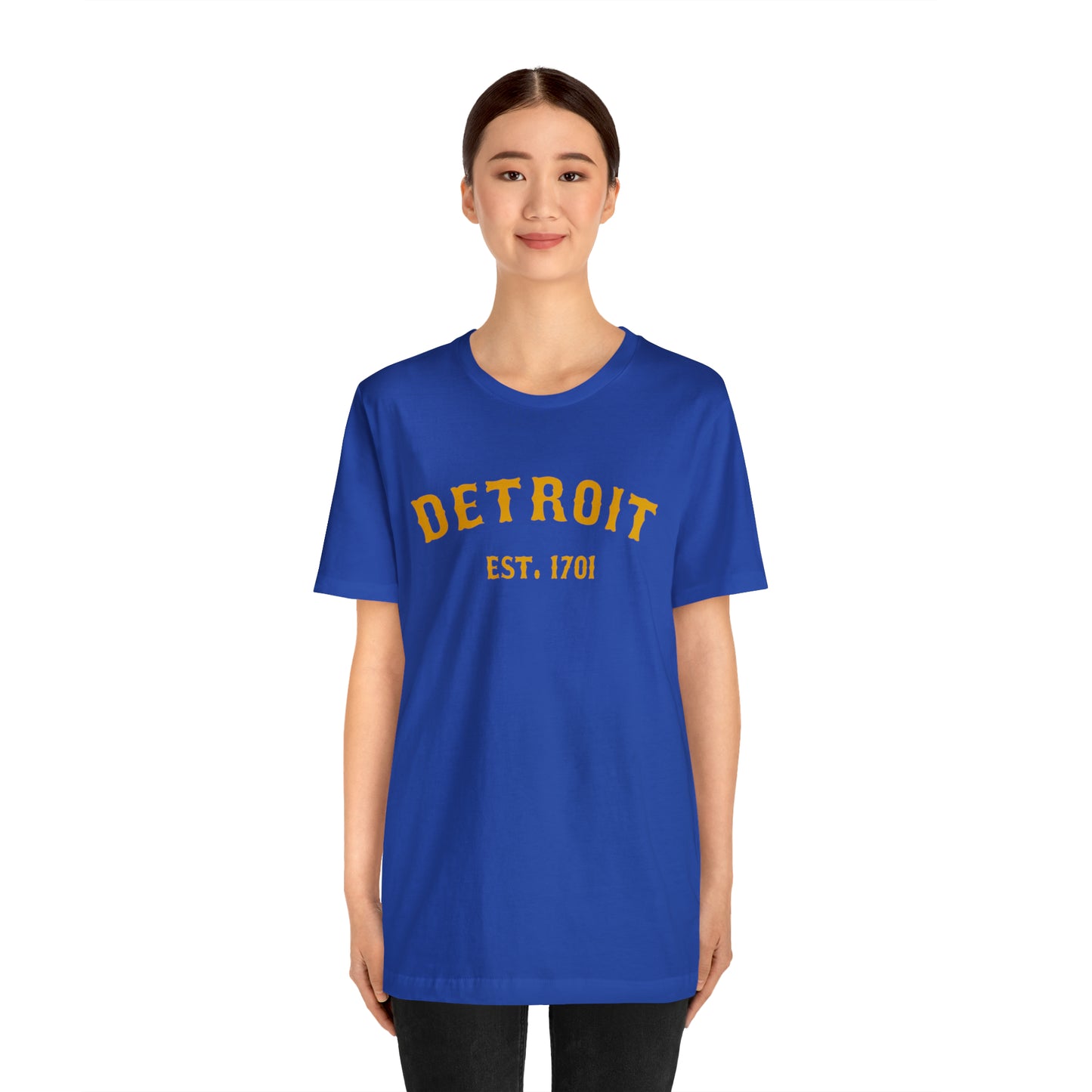 'Detroit EST. 1701' T-Shirt (Gold Ballpark Font) | Unisex Standard