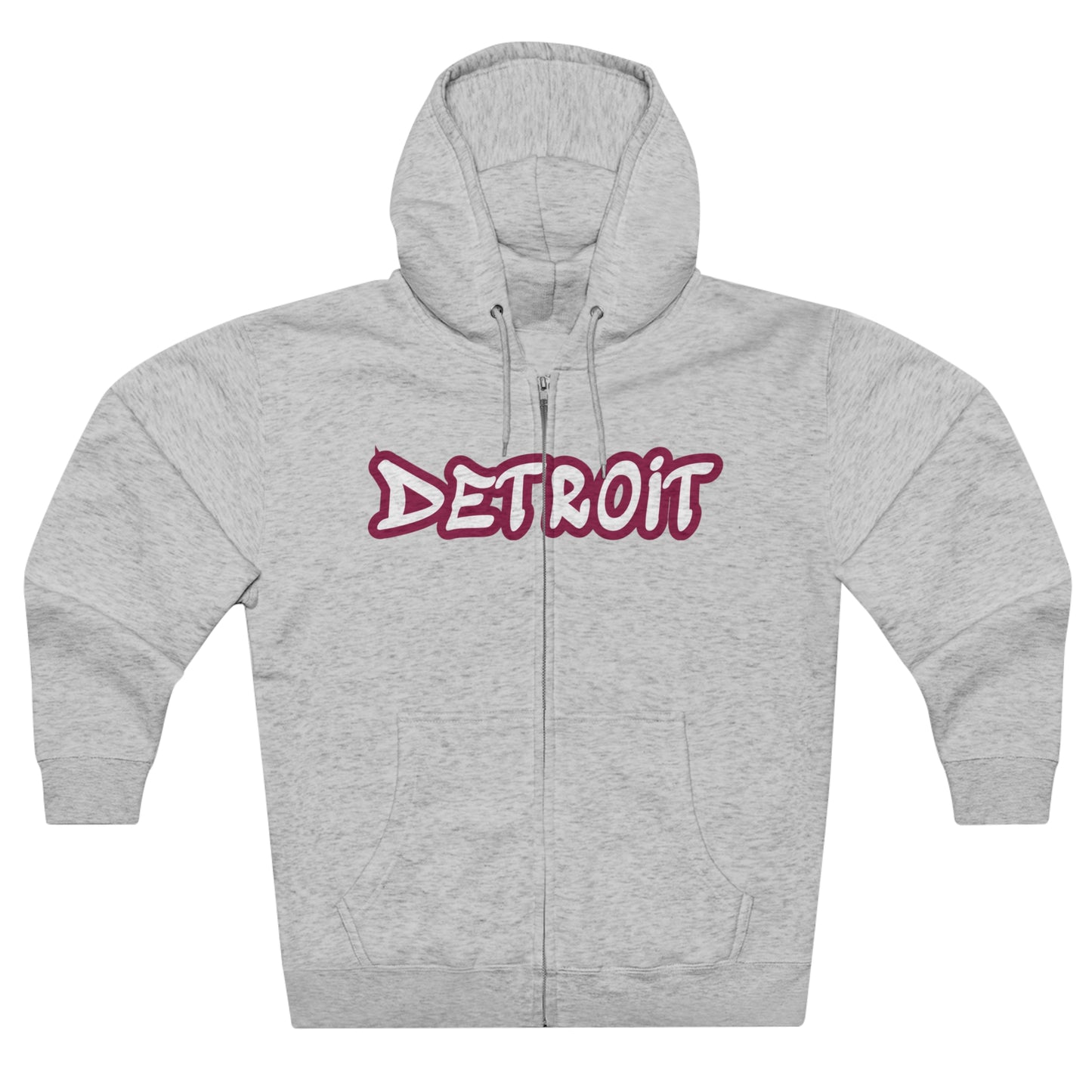 Detroit' Hoodie (Ruby Red Tag Font) | Unisex Full Zip