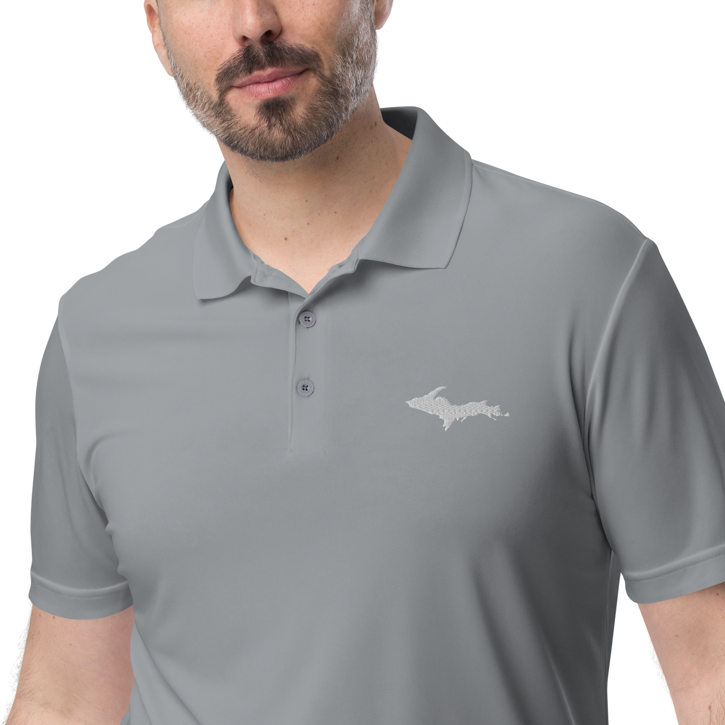 Michigan Upper Peninsula Athletic Polo Shirt (w/ UP Outline) | Unisex by adidas