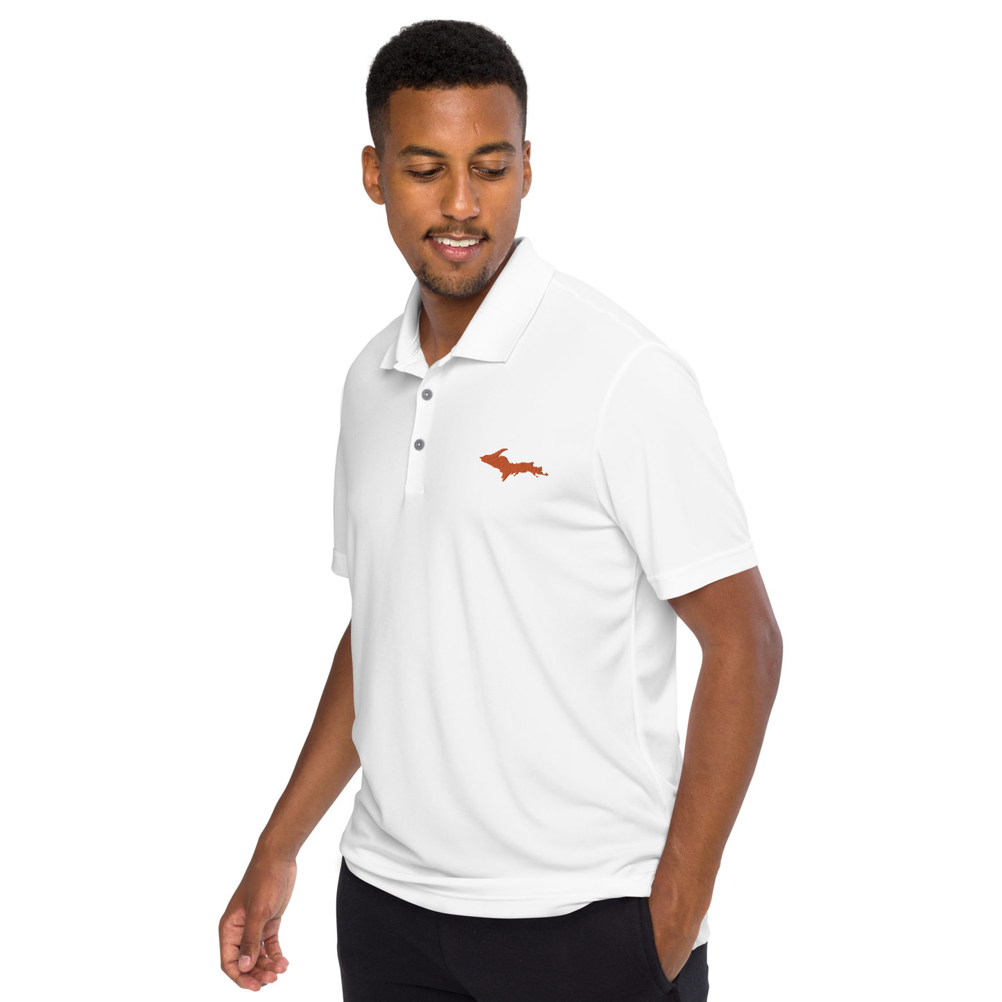 Michigan Upper Peninsula Athletic Polo (w/ Orange UP Outline) | Unisex by adidas