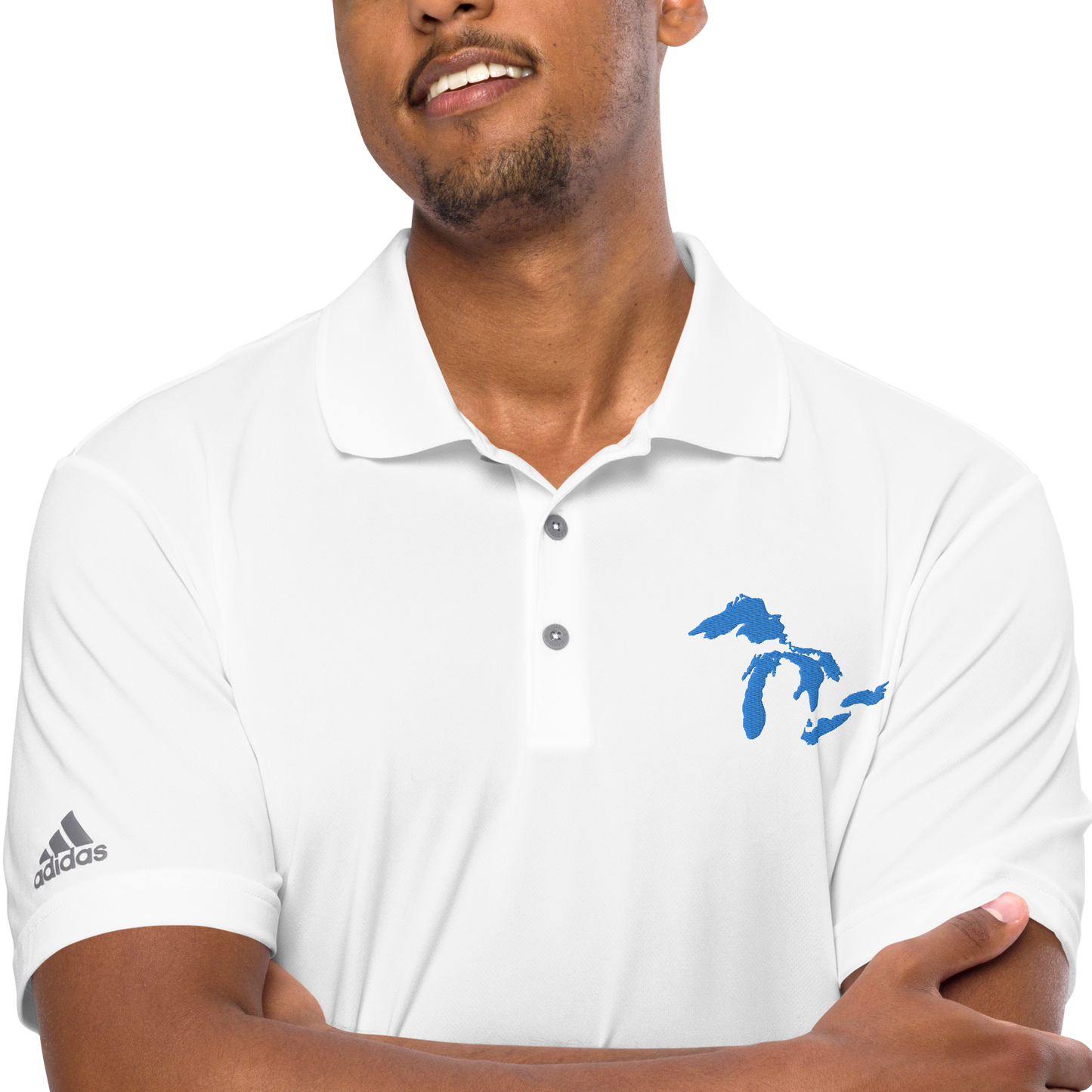 Great Lakes Unisex Athletic Polo (Azure) | by adidas™