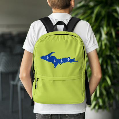 Michigan Upper Peninsula Standard Backpack (w/ UP Quebec Flag Outline) | Gooseberry Green