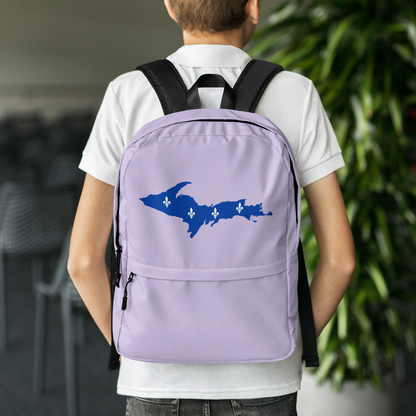 Michigan Upper Peninsula Standard Backpack (w/ UP Quebec Flag Outline) | Lavender