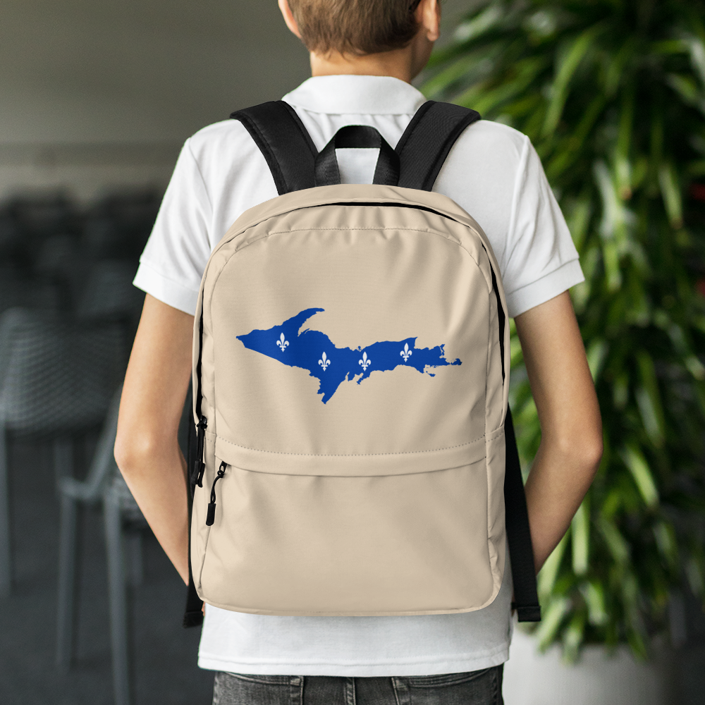 Michigan Upper Peninsula Standard Backpack (w/ UP Quebec Flag Outline) | Canvas Color