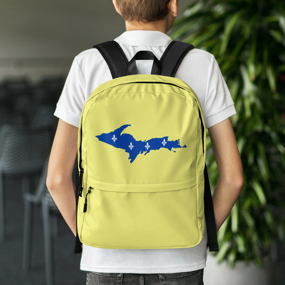 Michigan Upper Peninsula Standard Backpack (w/ UP Quebec Flag Outline) | Cherry Yellow