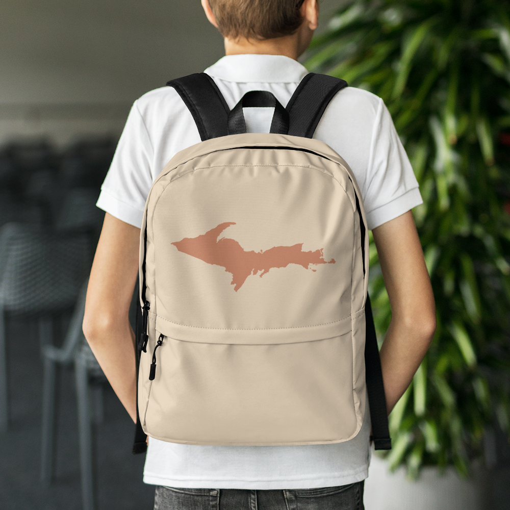 Michigan Upper Peninsula Standard Backpack (w/ Copper UP Outline) | Canvas Color