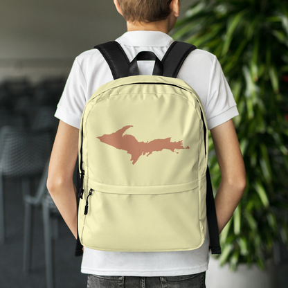 Michigan Upper Peninsula Standard Backpack (w/ Copper UP Outline) | Cherry Yellow