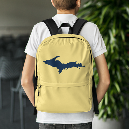 Michigan Upper Peninsula Standard Backpack (w/ Navy UP Outline) | Cherry Yellow